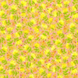 Tissu patchwork fleuris fond rose - 15581