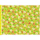 Tissu patchwork fleuris fond jaune vert - 15583