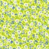 Tissu patchwork petites fleurs fond jaune vert - 15585