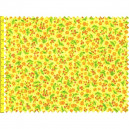 Tissu patchwork fleuris fond jaune - 15593