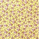 Tissu patchwork fleuris sur fond jaune pâle - 15595