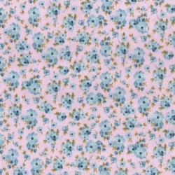 Tissu patchwork fleuris fond parme  - 15597