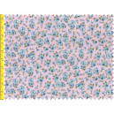 Tissu patchwork fleuris fond parme  - 15597