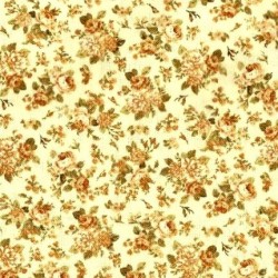 Tissu patchwork fleuris fond écru  - 15598