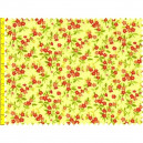 Tissu patchwork fleuris fond jaune - 15607