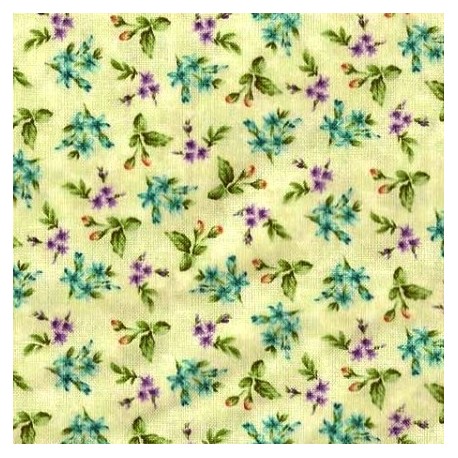 Tissu patchwork fleuris fond écru - 15617