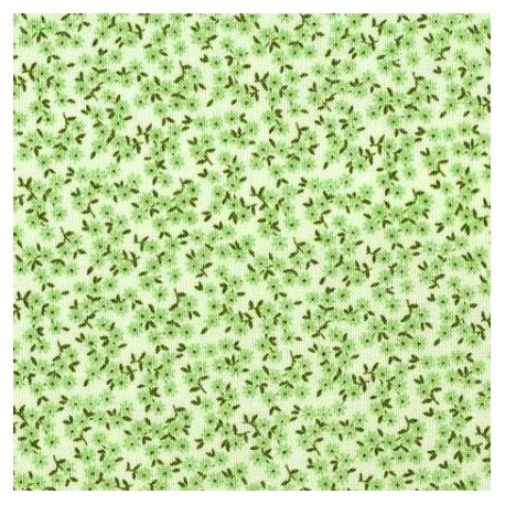 Tissu patchwork fleuris vert - 13664
