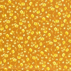 Tissu patchwork fleuris ocre jaune - 13672