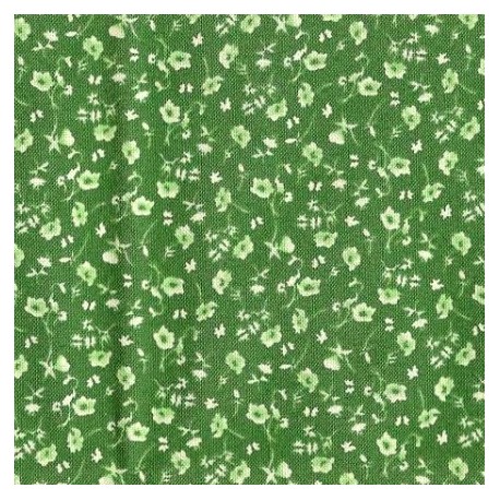 Tissu patchwork fleuris vert - 13673