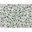 Tissu patchwork fond blanc petites fleurs vertes - 13677