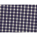 Tissu patchwork à carreaux bleu marine et blanc - 13697