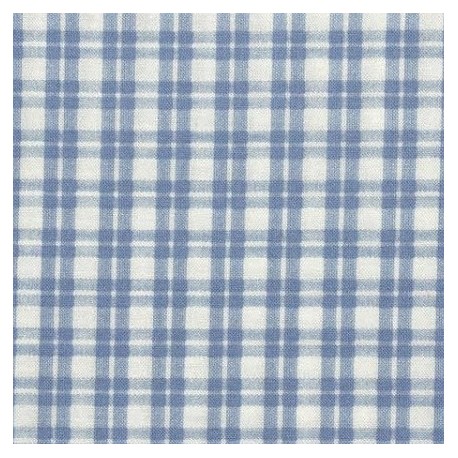 Tissu patchwork à carreaux bleu ciel et blanc -13700