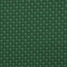 13685-fond vert foncé, petits cercles roses et trèfles blancs