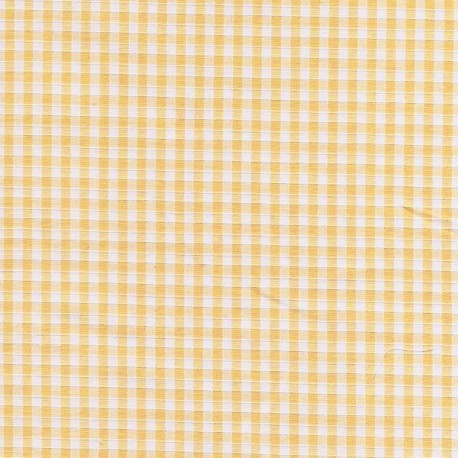 Tissu coton polyester à carreaux orange et blanc