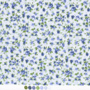 Tissu patchwork fleuris sur fond bleu pâle - 18006