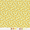 Tissu patchwork fleuris sur fond jaune pâle - 18012