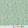Tissu patchwork fleuris sur fond vert clair  - 18016