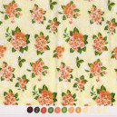 Tissu patchwork fleuris sur fond saumon  - 18017