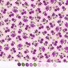 Tissu patchwork fleuris sur fond rose  - 18021