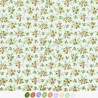 Tissu patchwork fleuris sur fond vert clair  - 18025