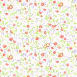 Tissu patchwork fleuris sur fond rose pâle  - 18028