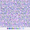 Tissu patchwork fleurs et volutes sur fond parme  - 18031
