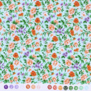 Tissu patchwork fleuris sur fond vert pâle  - 18052
