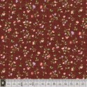 Tissu patchwork fleuris sur fond bordeaux  - 18054