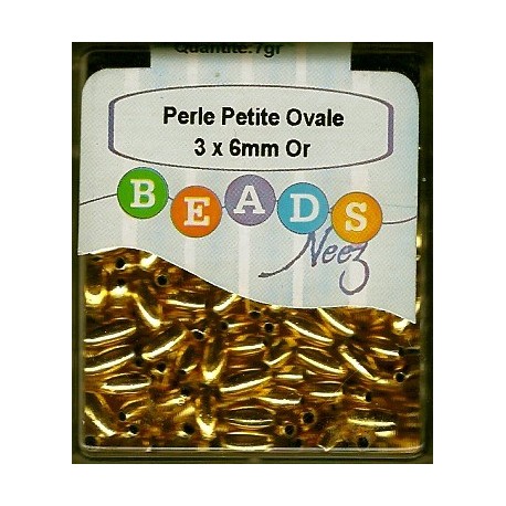 Perle Petite Ovale 3 x 6mm or