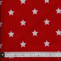 Tissu coton enduit avec étoiles sur fond rouge