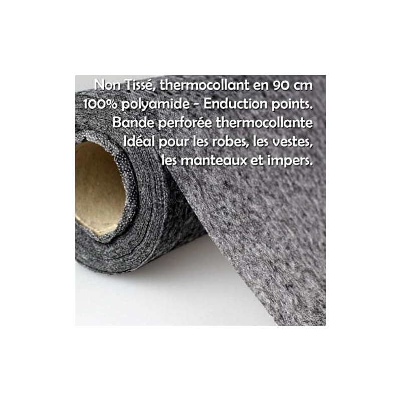 Entoilage thermocollant non tissé souple - Noir X 1M | Tissus Bensimon